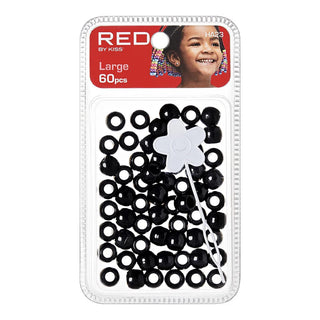 Red by Kiss Large Hair Beads 60pcs pack wide hole accessories for braids and ponytails