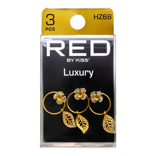 Red by Kiss Luxury Style braid charm set HZ68 metallic cuffs and rings accessories for braids