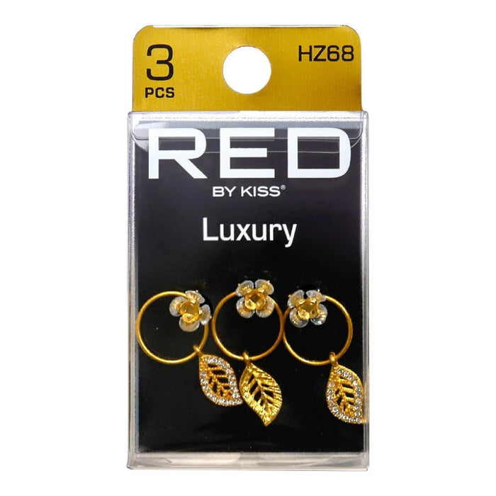 Red by Kiss Luxury Style braid charm set HZ68 metallic cuffs and rings accessories for braids