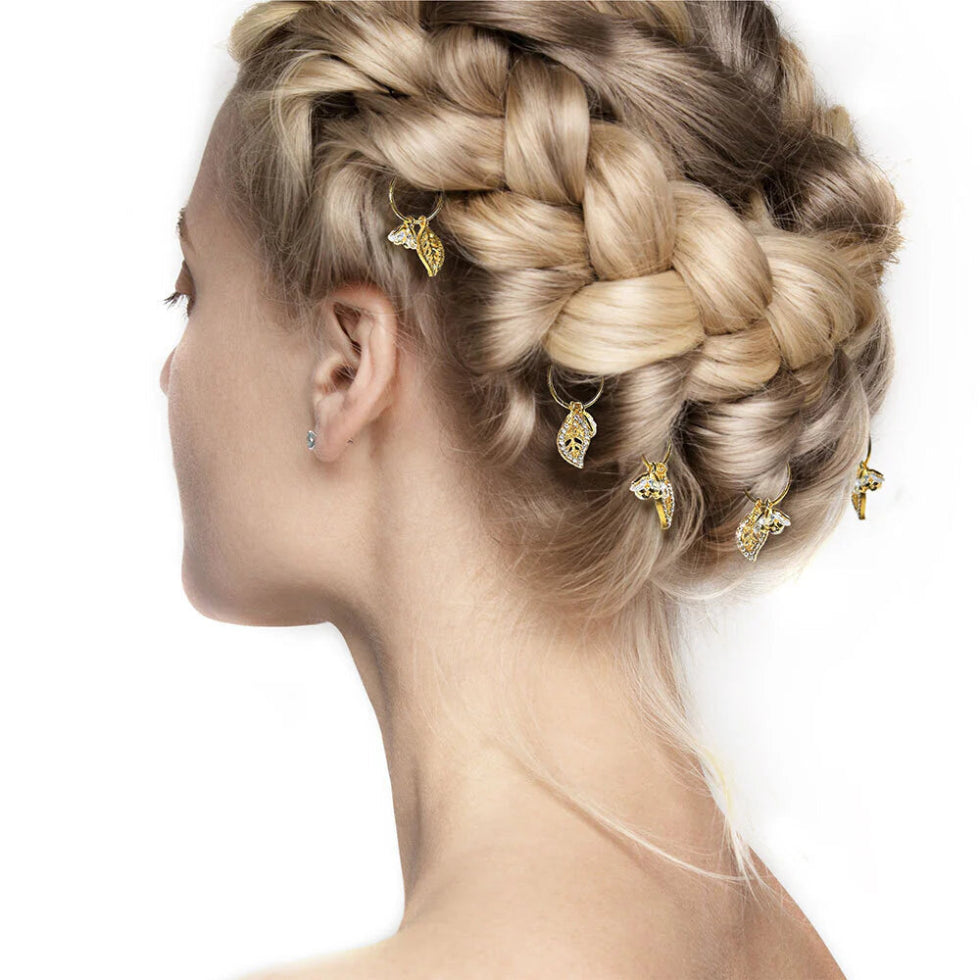 Red by Kiss Luxury Style braid charm set HZ68 metallic cuffs and rings accessories for braids