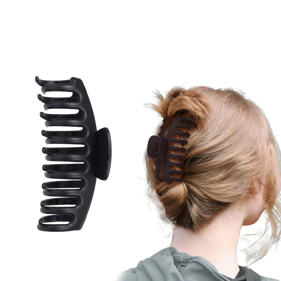 Red by Kiss matte butterfly claw clip large size with sturdy spring for secure hairstyle updo hold.
