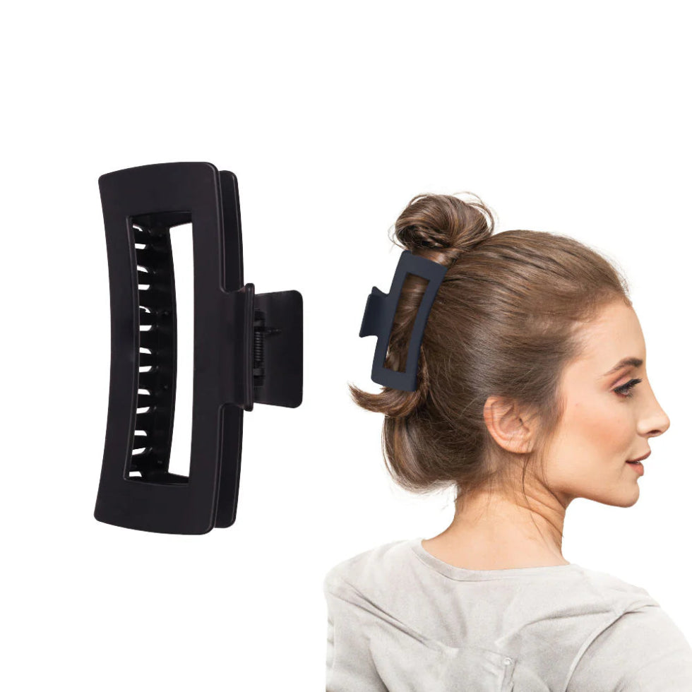 Red by Kiss matte open cut claw clip with sturdy spring for secure hairstyle updo hold.