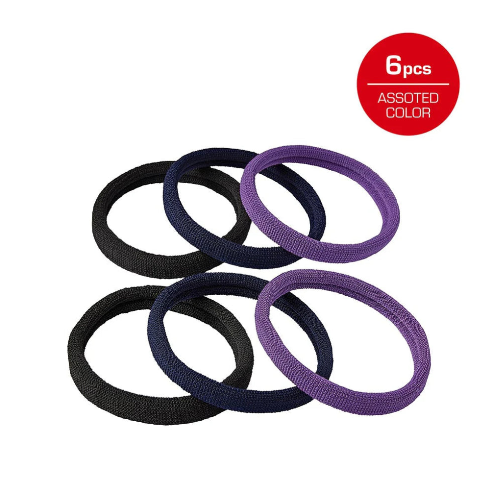 Red by Kiss Medium Ponytail Holders in assorted colours, 6-pack.