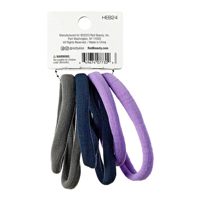 Red by Kiss Medium Ponytail Holders in assorted colours, 6-pack.