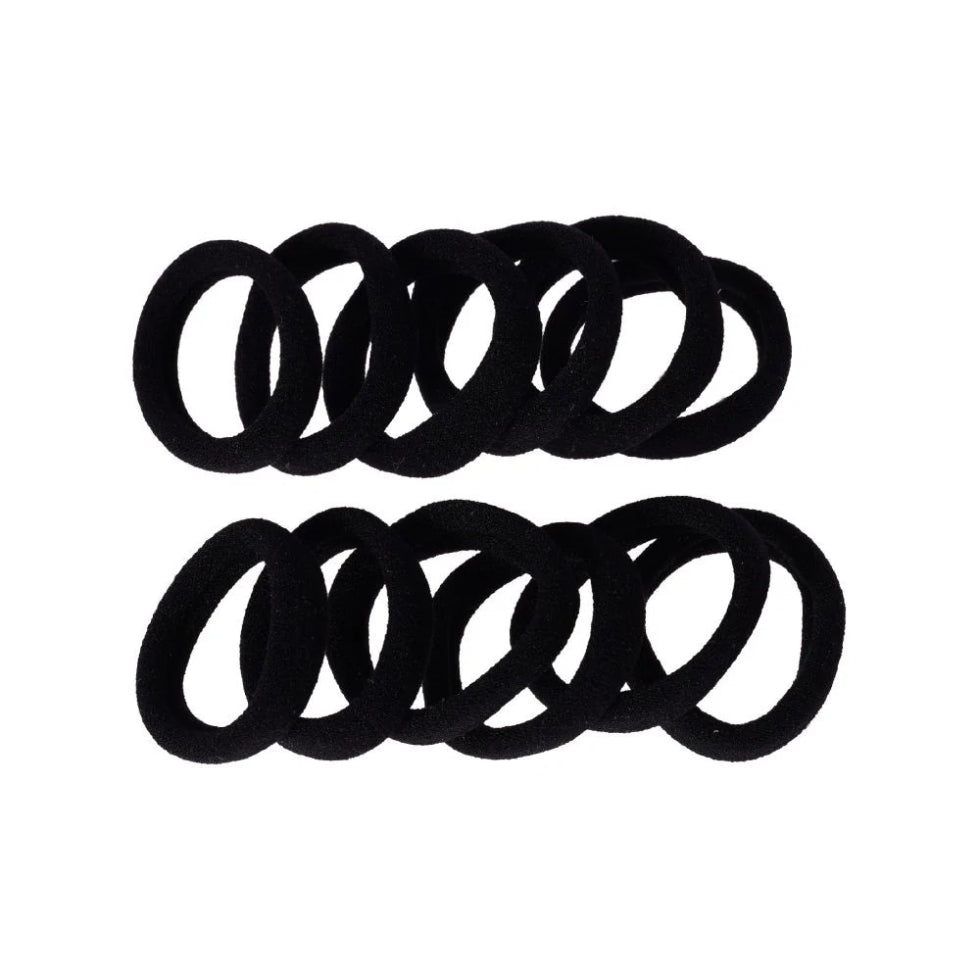 Red by Kiss Mini Ponytail Holders in Black, 12-pack.