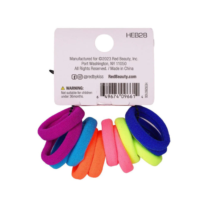 Red by Kiss Mini Ponytail Holders in assorted colours, 12-pack.