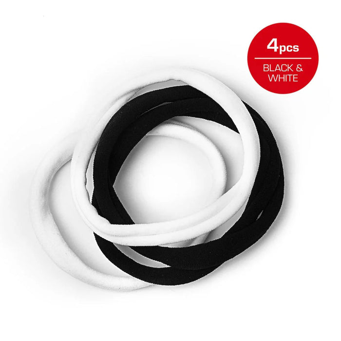 Red by Kiss ponytail holder large black and white pack of metal free snag free elastic hair bands