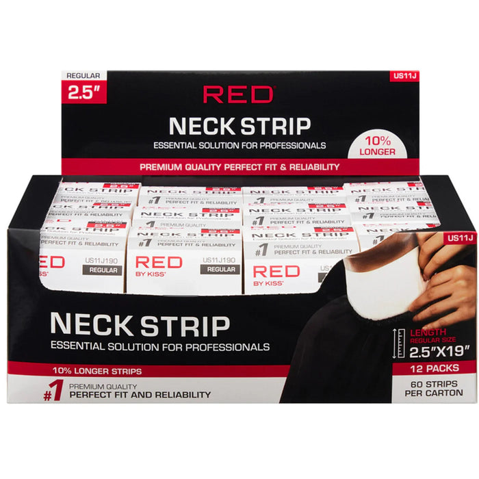 Red by Kiss Premium Disposable Barber Neck Strips in 2.5 inch width.