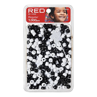 Red by Kiss regular hair beads 1000pcs pack black and white accessories for braids