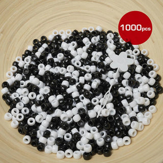 Red by Kiss regular hair beads 1000pcs pack black and white accessories for braids