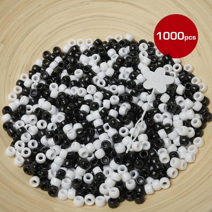 Red by Kiss regular hair beads 1000pcs pack black and white accessories for braids