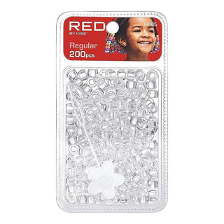 Red by Kiss regular hair beads 200pcs pack clear transparent accessories for braids