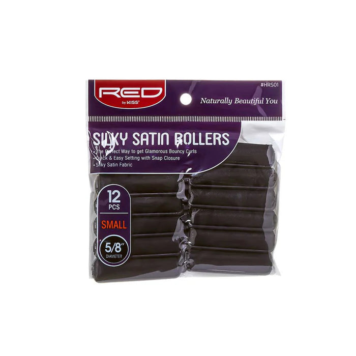 Red by Kiss silky satin rollers pack soft fabric wrapped heatless accessories for smooth curls