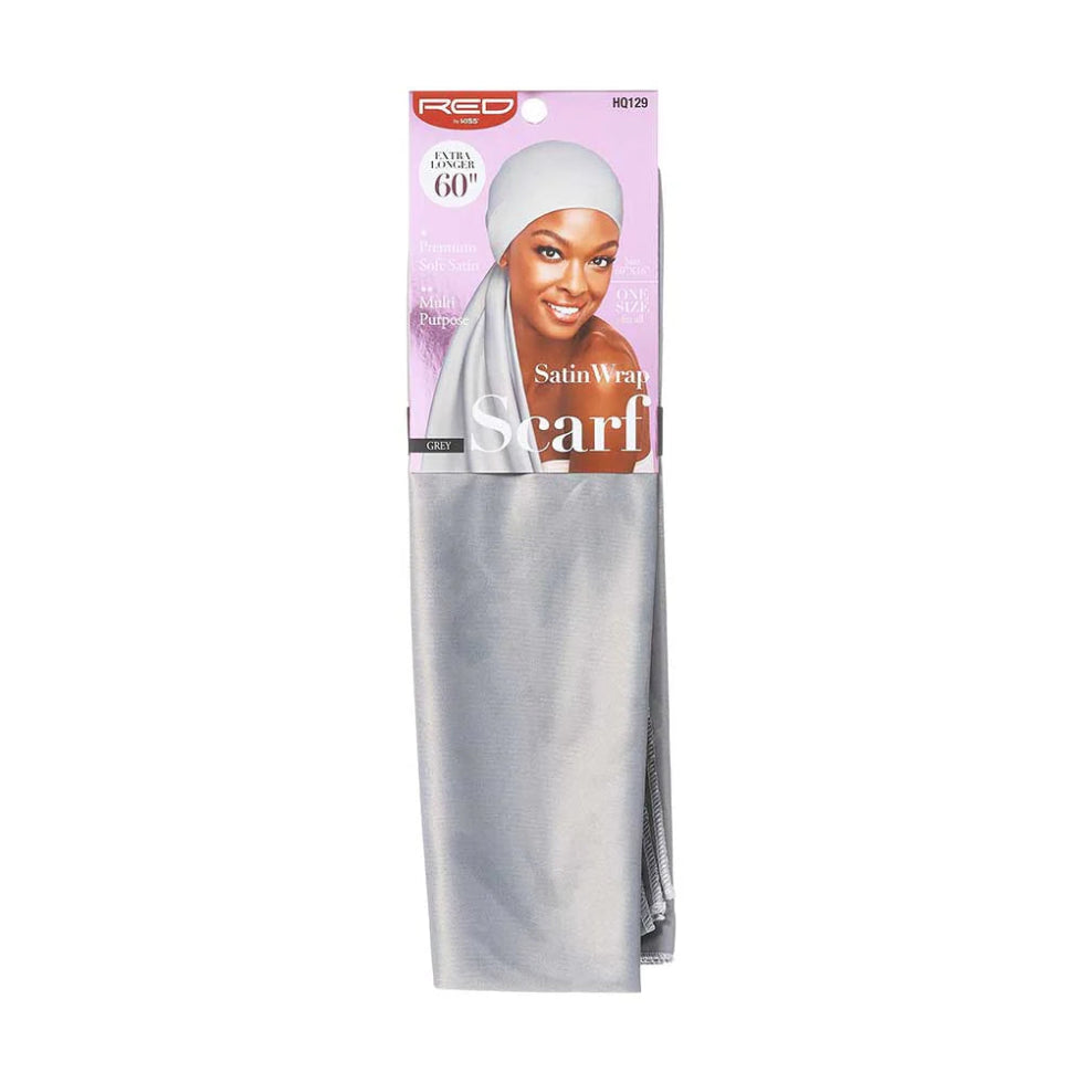 Red by Kiss silky satin wrap scarf 60x16 inch protective headscarf for hair edges