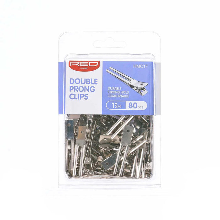 Red by Kiss Silver Double Prong Clip 1 3/4″ | Professional Hair Sectioning Clips