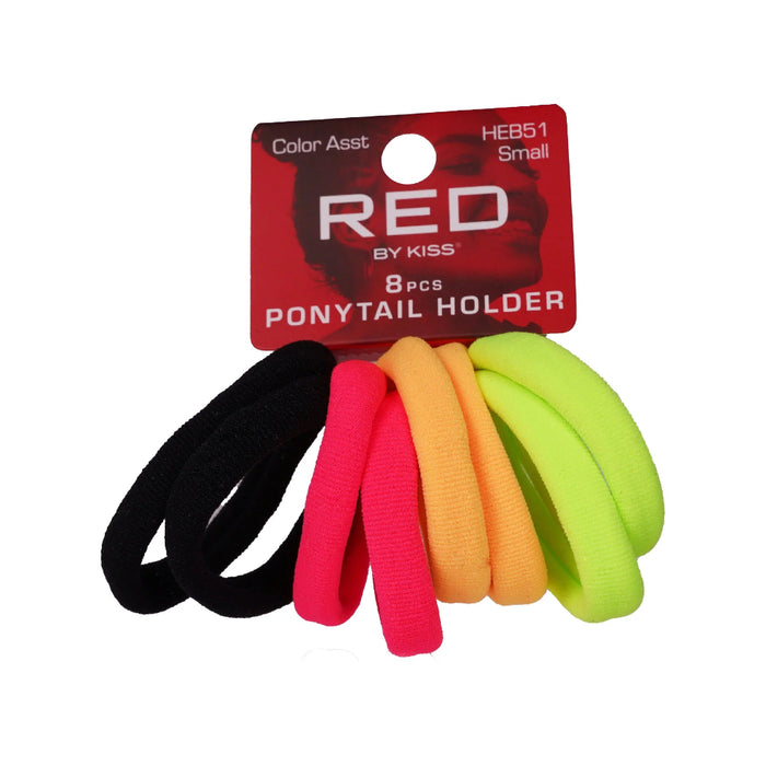 Red by Kiss Small Ponytail Holders in assorted colours, 8-pack.