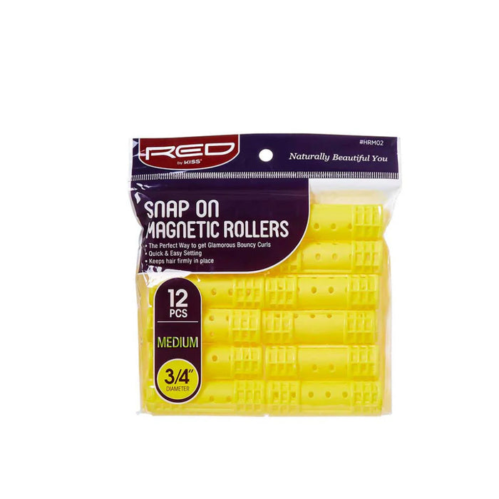 Red by Kiss snap on magnetic roller pack plastic heatless wet styling accessories for volume