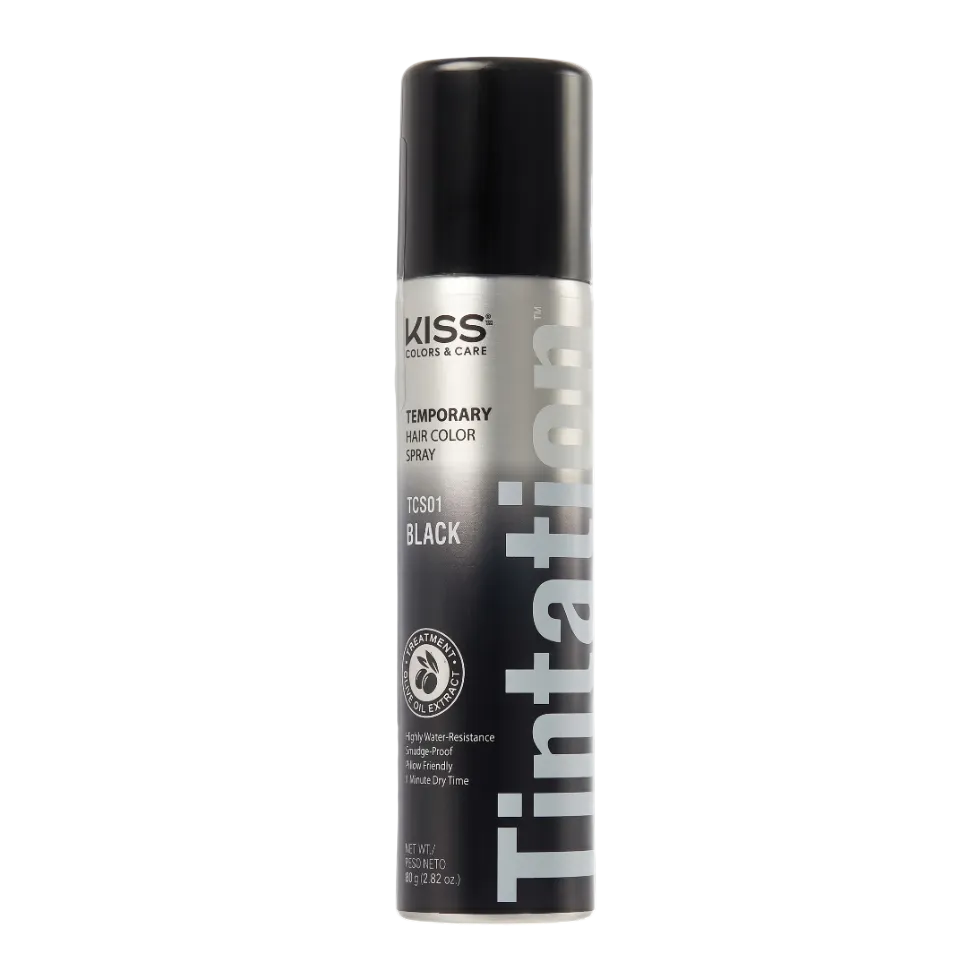 red by kiss tintation tcs01 black hair color spray temporary washable black hair spray for natural coverage styling look