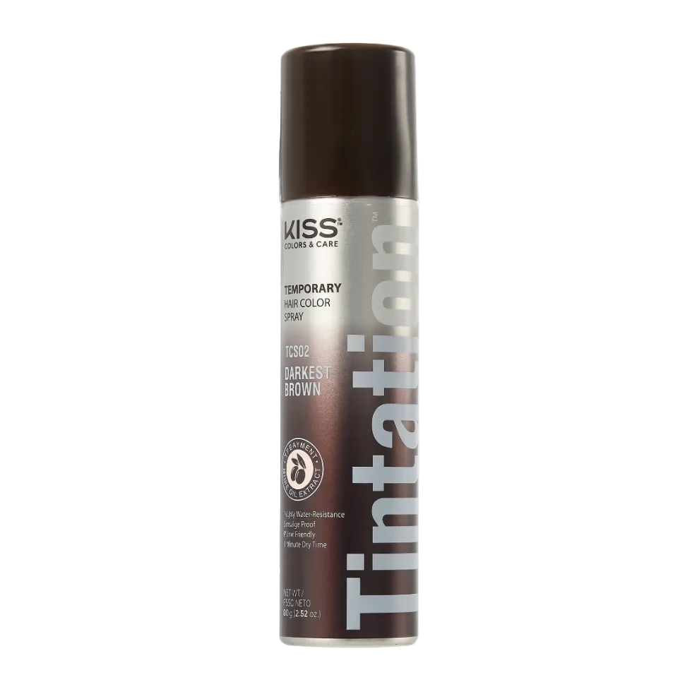 red by kiss tintation tcs02 darkest brown hair color spray temporary washable brown hair spray for natural styling look