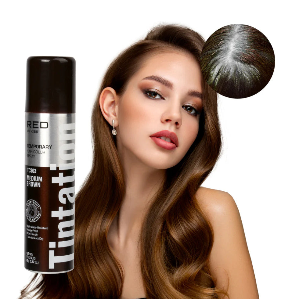 Red by Kiss Tintation temporary hair color root touch up color spray aerosol can