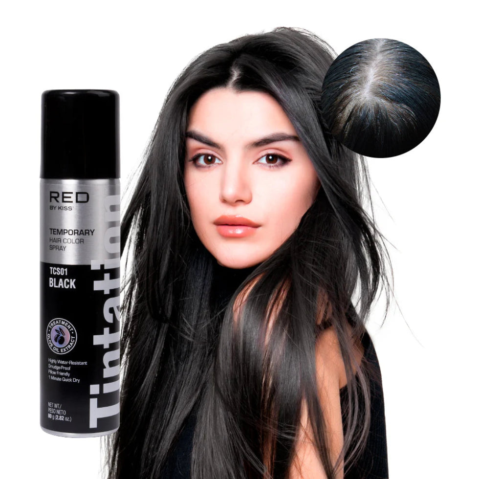 Red by Kiss Tintation temporary hair color root touch up color spray aerosol can