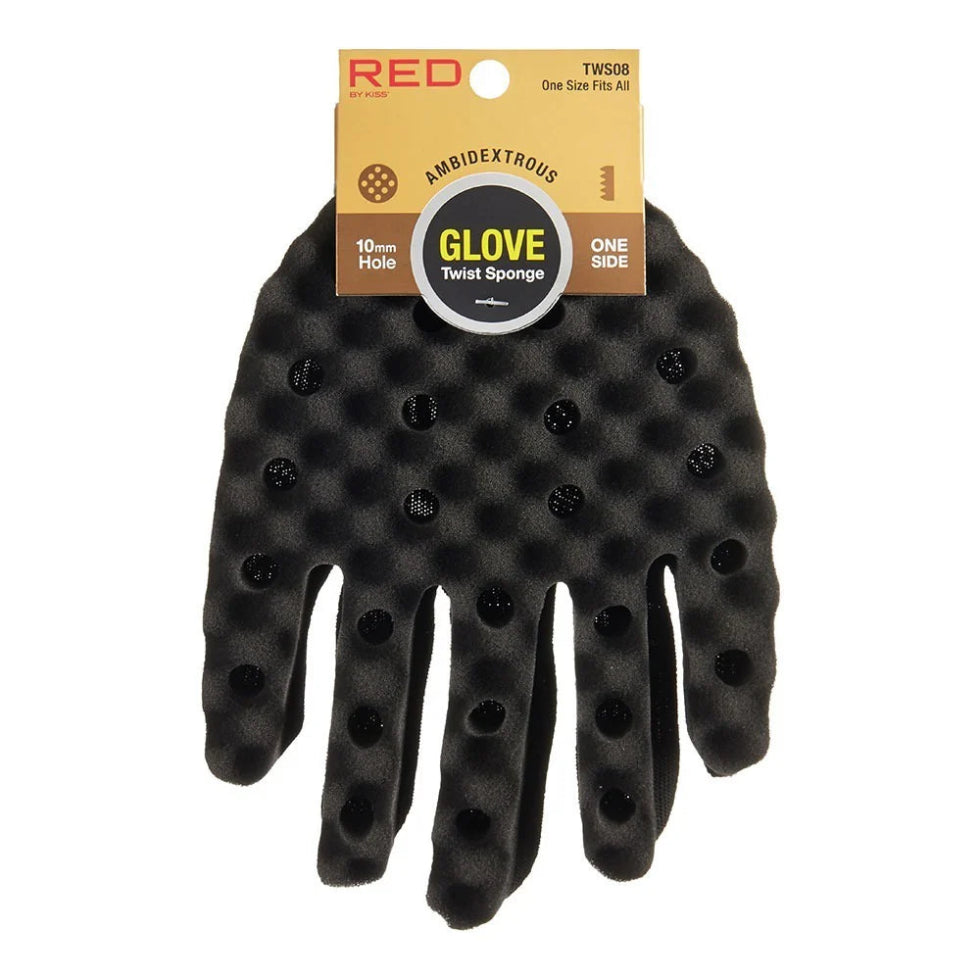 Red by Kiss twist sponge glove for defining twists and coils in textured hair.