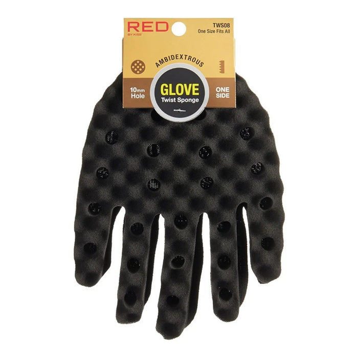 Red by Kiss twist sponge glove for defining twists and coils in textured hair.