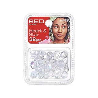 Red by Kiss X-Large Hair Beads pack wide hole accessories for braids and ponytails