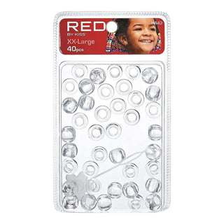 Red by Kiss XX-Large Hair Beads 40pcs pack wide hole accessories for braids and ponytails