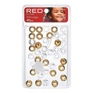Red by Kiss XX-Large Hair Beads 40pcs pack wide hole accessories for braids and ponytails