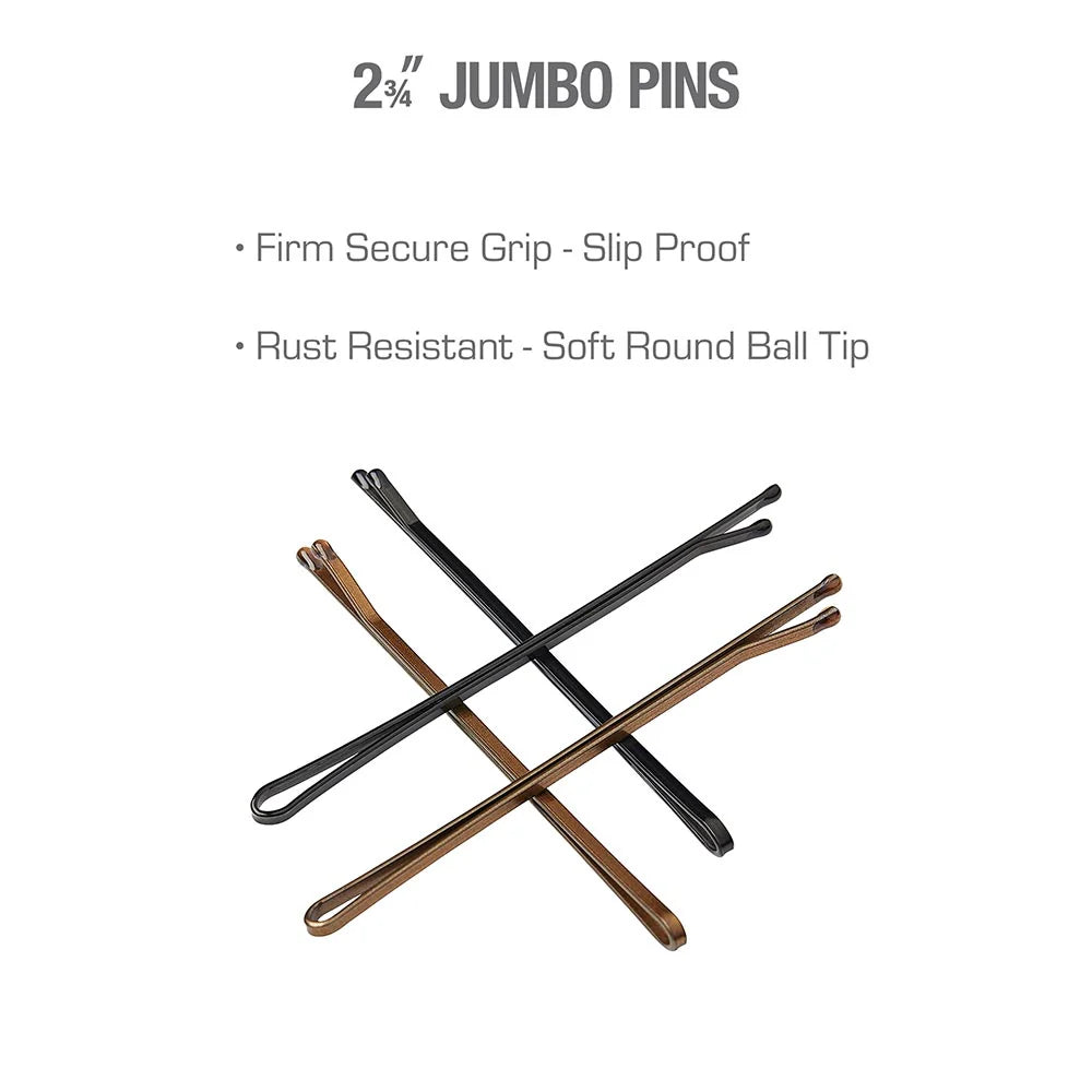 Red by Kiss bob pins bronze black forty piece pack showing long professional hair pins.