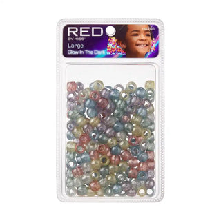 Red by Kiss Glow In The Dark Hair Beads | Luminous Hair Accessories for Braids