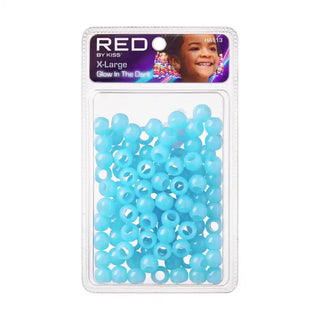 Red by Kiss Glow In The Dark Hair Beads X Large | Luminous Hair Accessories for Braids