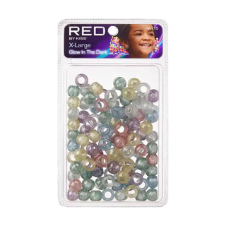 Red by Kiss Glow In The Dark Hair Beads X Large | Luminous Hair Accessories for Braids