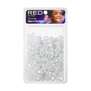 Red by Kiss Glow In The Dark Hair Beads X Large | Luminous Hair Accessories for Braids