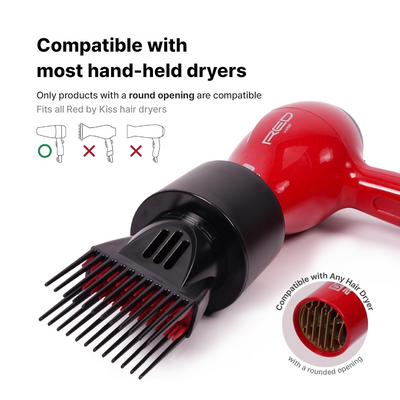 Red by Kiss universal detangling blow dryer pik double layer hair styling attachment frizz control tool