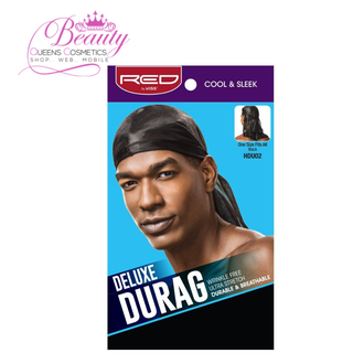 Red by Kiss Deluxe Durag HDU02 | Long Tail Compression