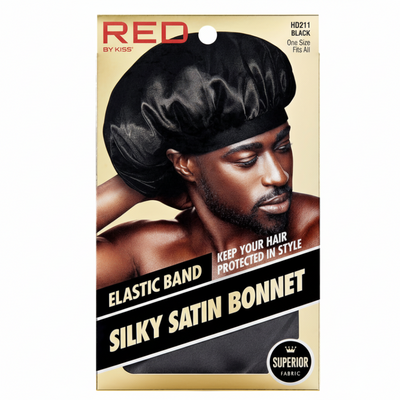 red by kiss silky satin bonnet hd211 hd212 men hair protection sleep cap for waves curls braids frizz control