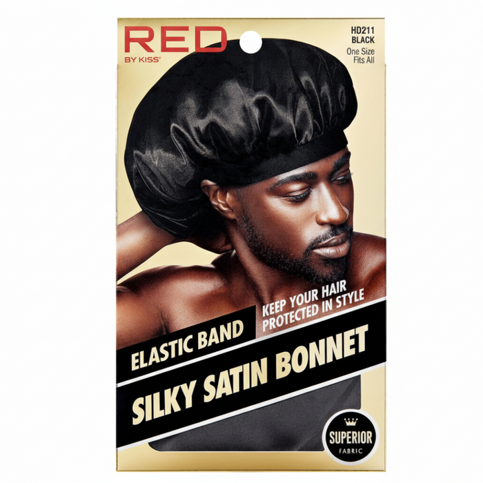 Red by Kiss Silky Satin Bonnet HD211-212 | Men’s Hair Protection Sleep Cap