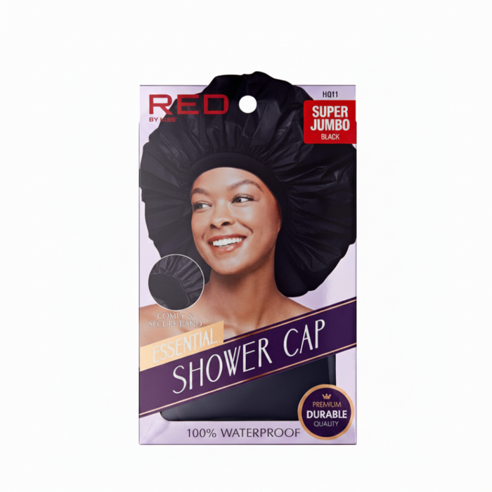 red by kiss super jumbo shower cap hq11 black waterproof hair protection cap for braids and long hair