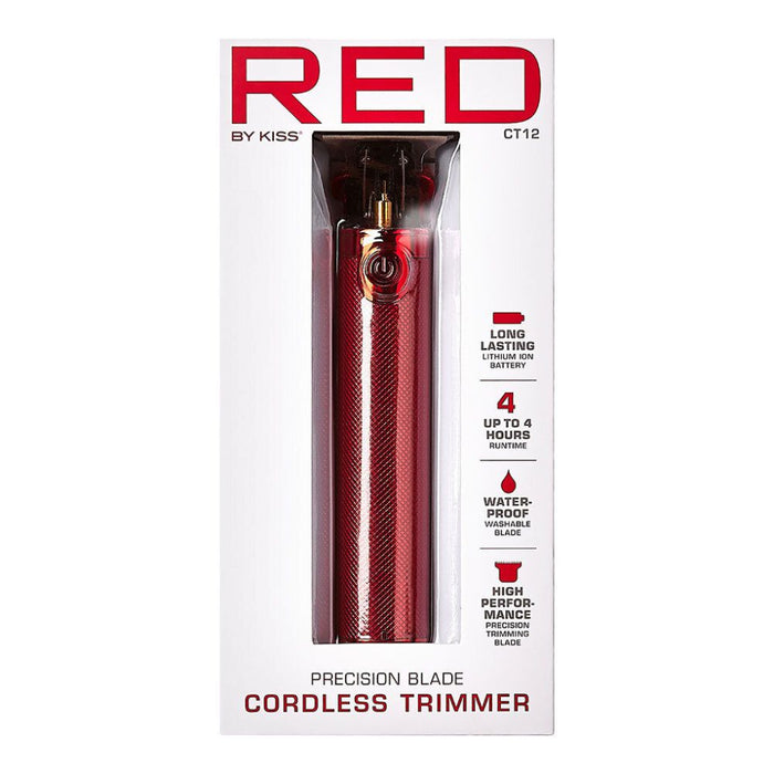red by kiss precision blade cordless trimmer ct12 red grooming tool beard liner fade trimmer cordless