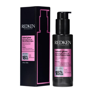 Redken Acidic Color Gloss Naked Gloss Oil 100ml lightweight shine oil enhances colour vibrancy controls frizz smooths hair provides heat protection and delivers a glossy salon quality finish without weighing hair down