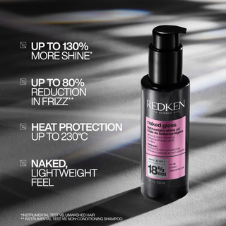 Redken Acidic Color Gloss Naked Gloss Oil 100ml lightweight shine oil enhances colour vibrancy controls frizz smooths hair provides heat protection and delivers a glossy salon quality finish without weighing hair down