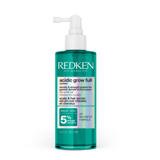 Redken Acidic Grow Full System Serum 100ml lightweight scalp and hair serum helps hydrate the scalp strengthen hair reduce breakage rebalance scalp pH and create fuller thicker healthier looking hair.