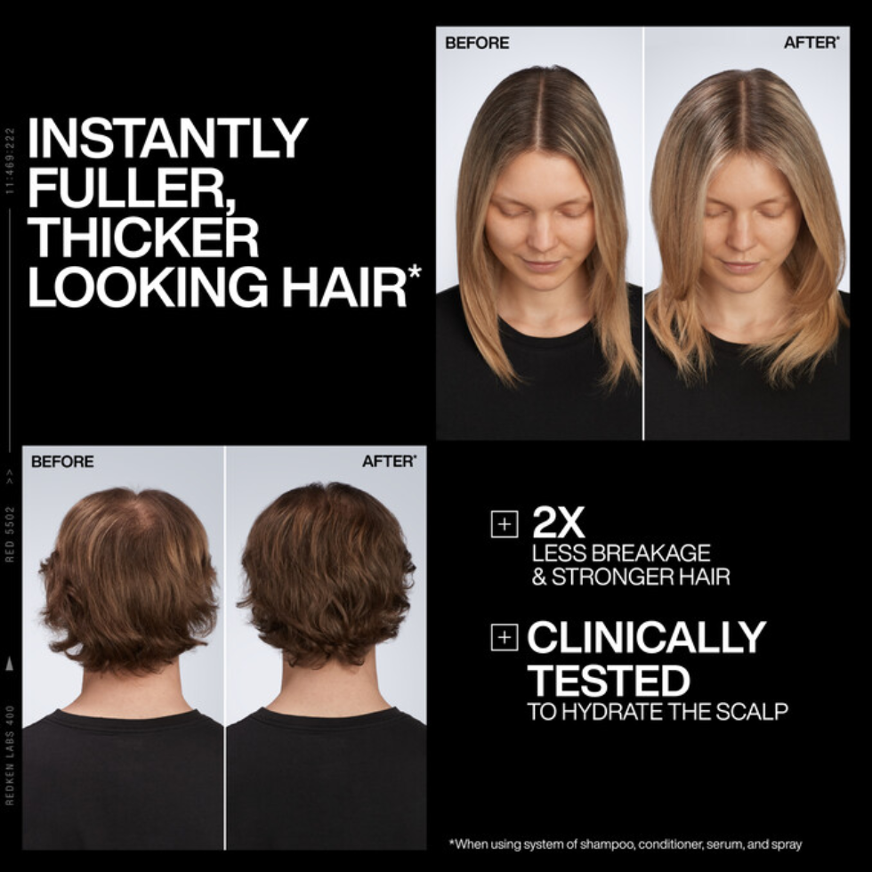 Redken Acidic Grow Full System Serum 100ml lightweight scalp and hair serum helps hydrate the scalp strengthen hair reduce breakage rebalance scalp pH and create fuller thicker healthier looking hair.