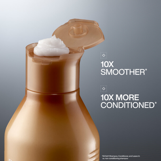 Redken All Soft Moisturising Conditioner 1000ml professional hydrating conditioner with argan oil helps detangle dry brittle hair replenish moisture improve softness enhance shine and leave hair smooth manageable and healthy looking.