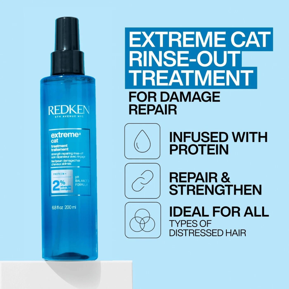 Redken Extreme CAT Protein Reconstructing Treatment Spray 200ml strengthening damaged hair protein treatment for breakage repair and chemical service preparation