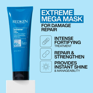 Redken Extreme Strength Repair Conditioning Mask 6 Percent 250ml deep conditioning hair mask for damaged hair strengthens weak strands restores softness and improves hair resilience and shine