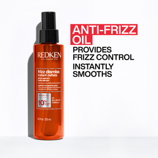 Redken Frizz Dismiss Instant Deflate 125ml anti frizz smoothing serum helps control volume reduce flyaways add shine improve manageability and protect hair from heat styling and humidity for smoother hair results