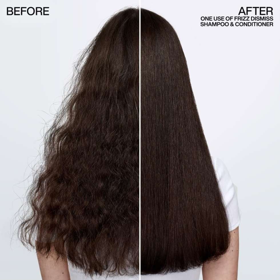 Redken Frizz Dismiss Rebel Tame 250ml heat protection smoothing cream with Babassu oil helps tame frizz hydrate hair improve manageability add shine and protect hair during styling for smooth polished results